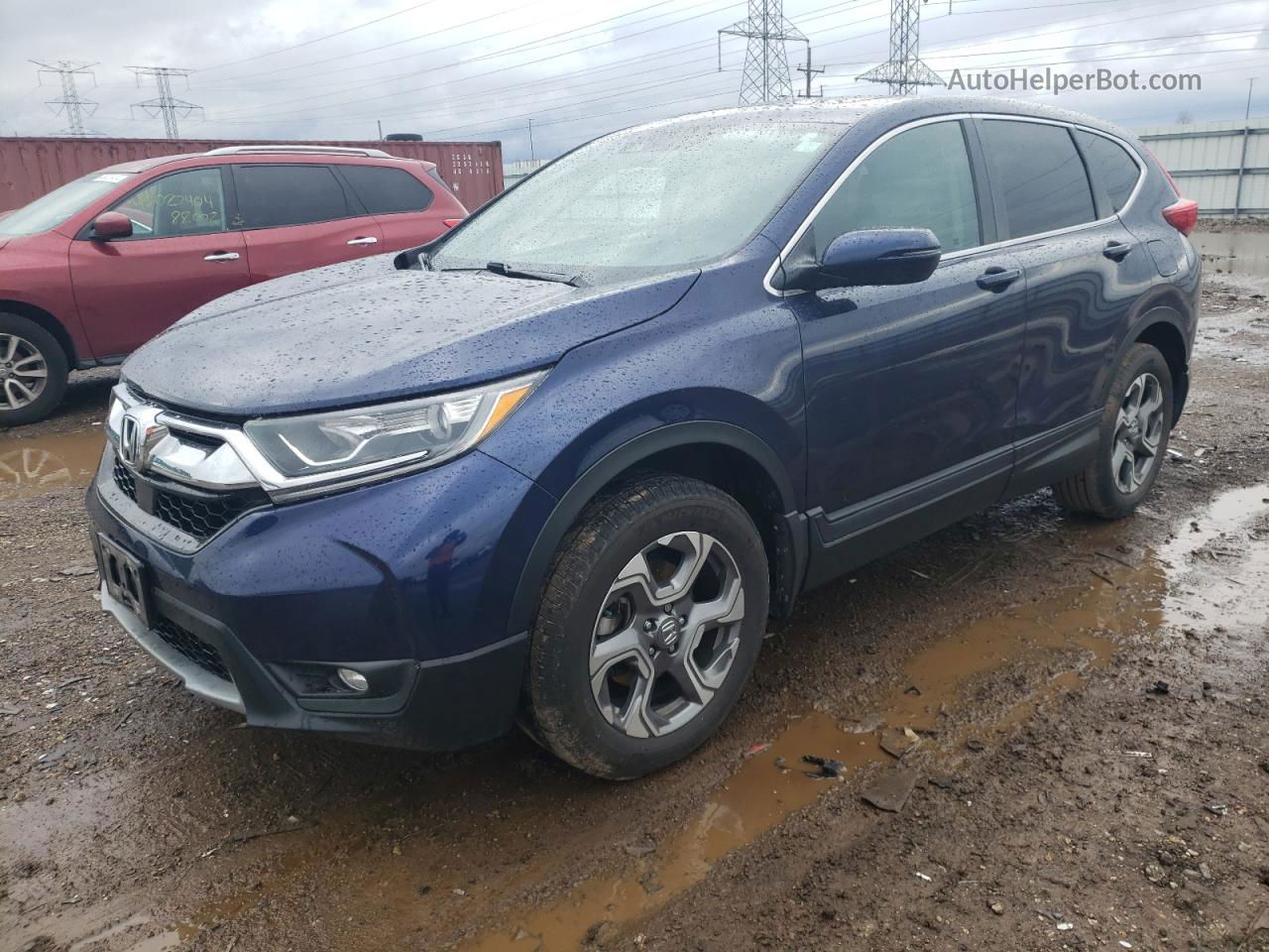 2017 Honda Cr-v Ex Blue vin: 5J6RW2H57HL071606