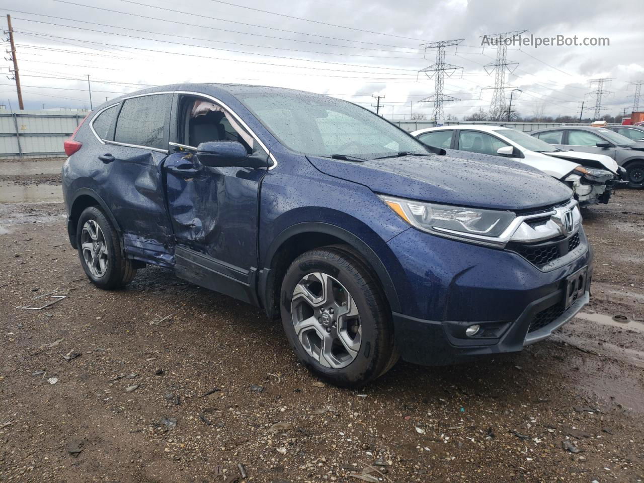 2017 Honda Cr-v Ex Blue vin: 5J6RW2H57HL071606