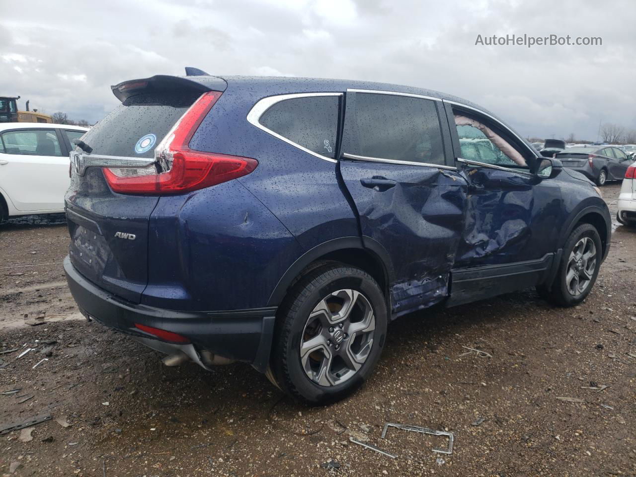 2017 Honda Cr-v Ex Blue vin: 5J6RW2H57HL071606