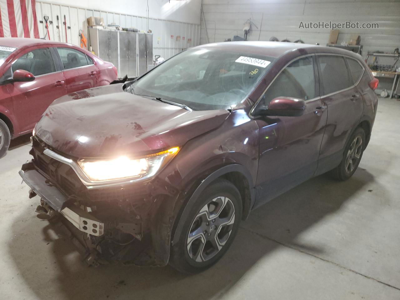 2019 Honda Cr-v Ex Maroon vin: 5J6RW2H57KL032490