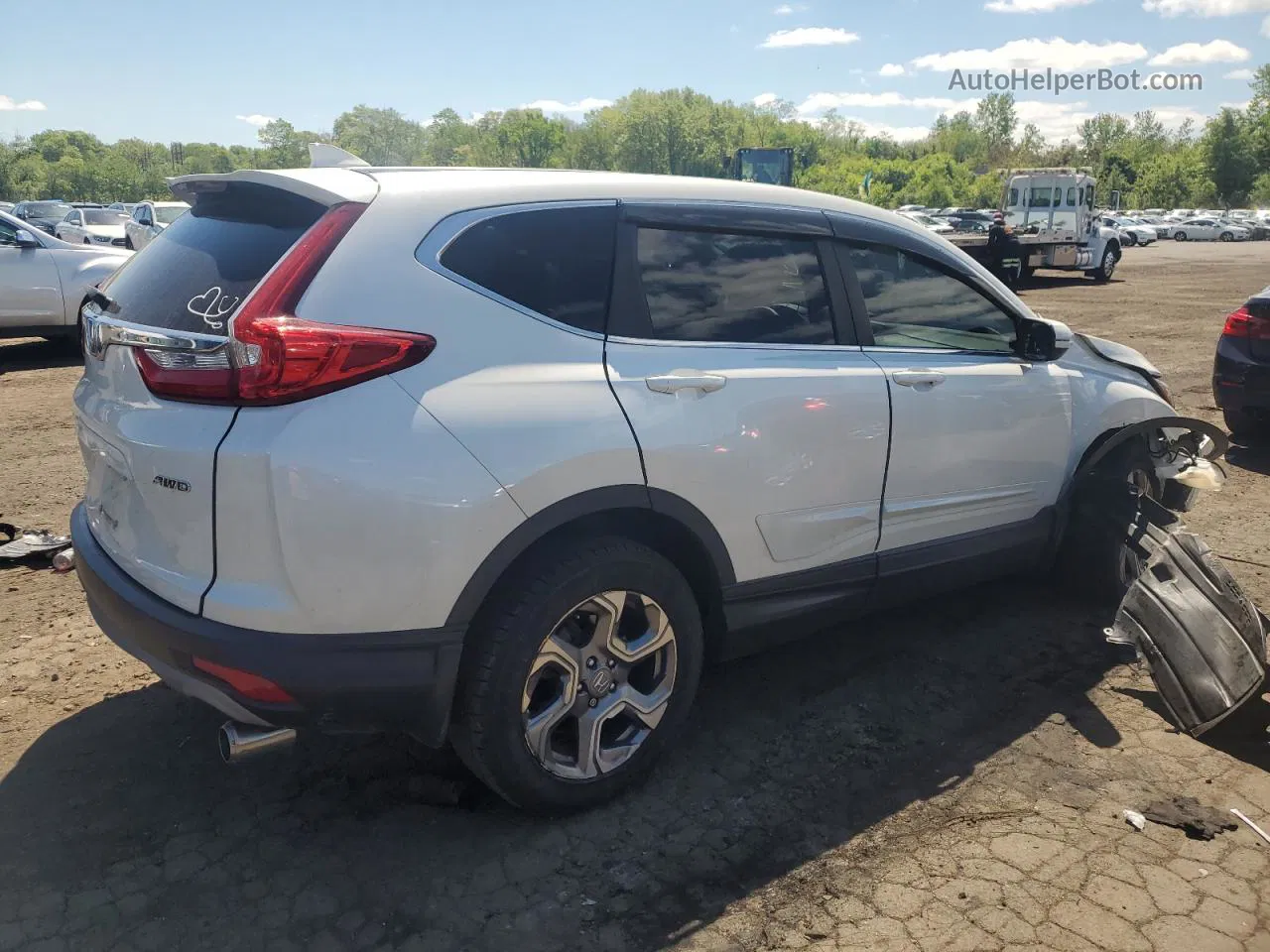 2018 Honda Cr-v Ex White vin: 5J6RW2H58JL026602