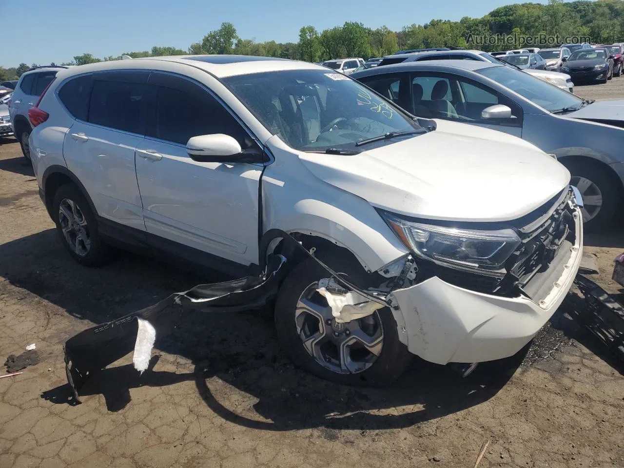 2018 Honda Cr-v Ex White vin: 5J6RW2H58JL026602