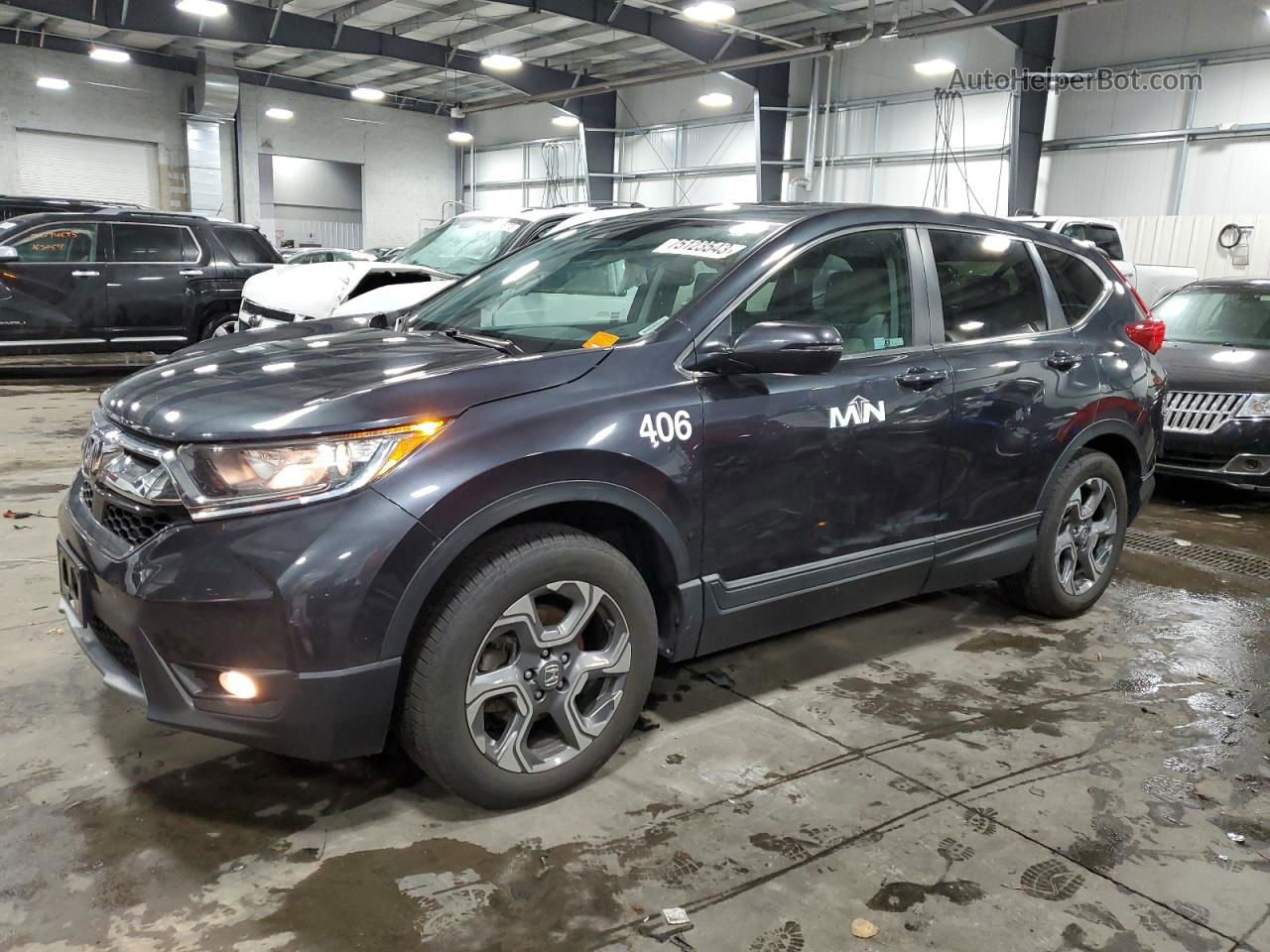 2019 Honda Cr-v Ex Gray vin: 5J6RW2H58KL000809