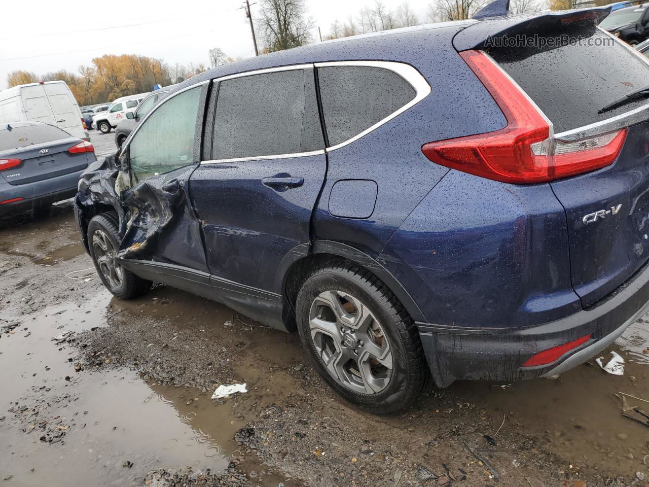 2019 Honda Cr-v Ex Blue vin: 5J6RW2H59KA012348