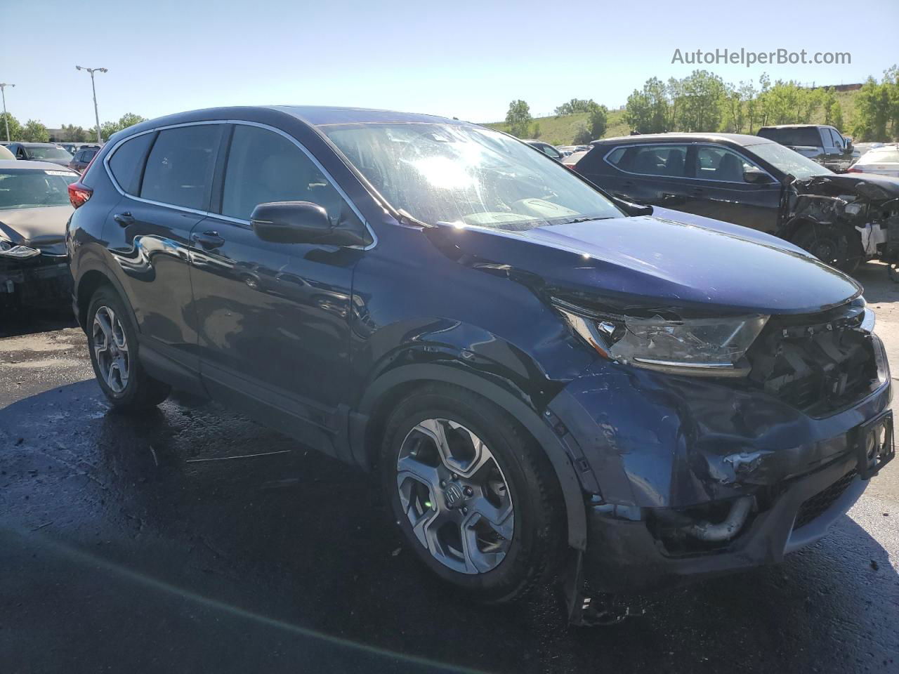 2019 Honda Cr-v Exl Blue vin: 5J6RW2H80KA015620