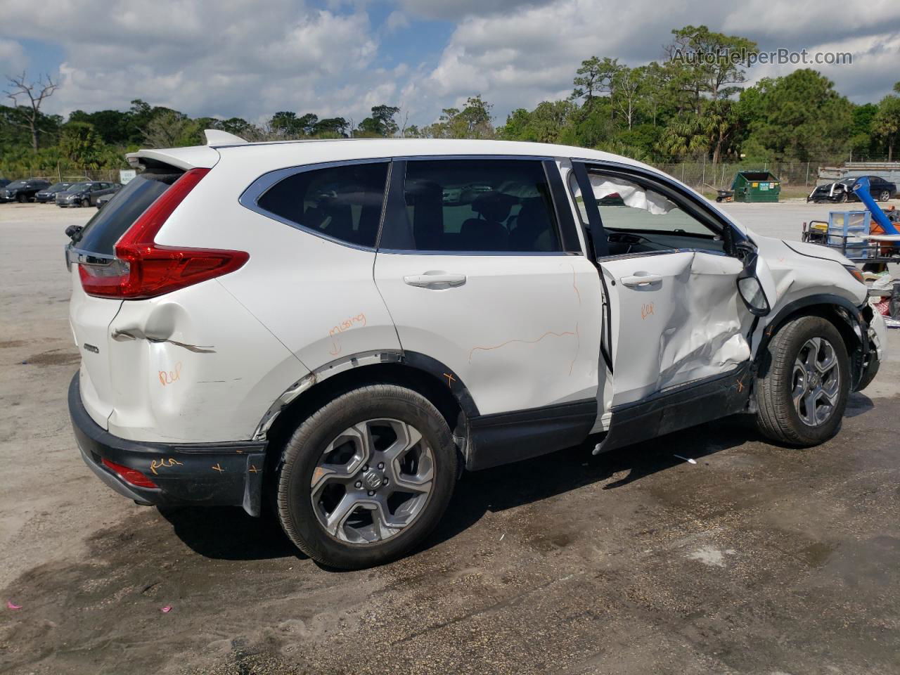 2019 Honda Cr-v Exl White vin: 5J6RW2H82KL036943