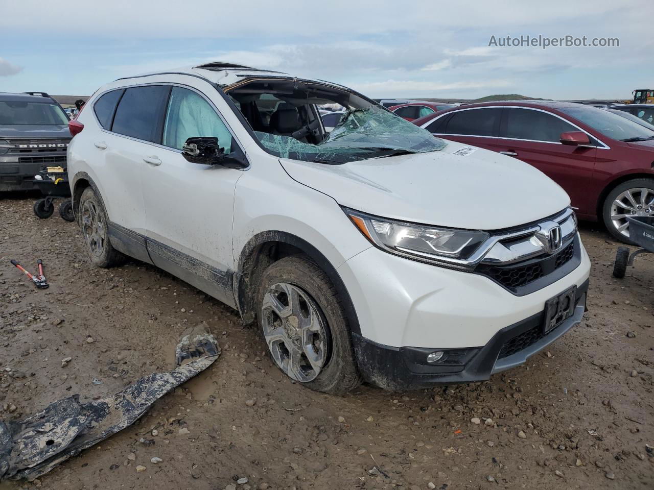 2019 Honda Cr-v Exl White vin: 5J6RW2H84KL029993