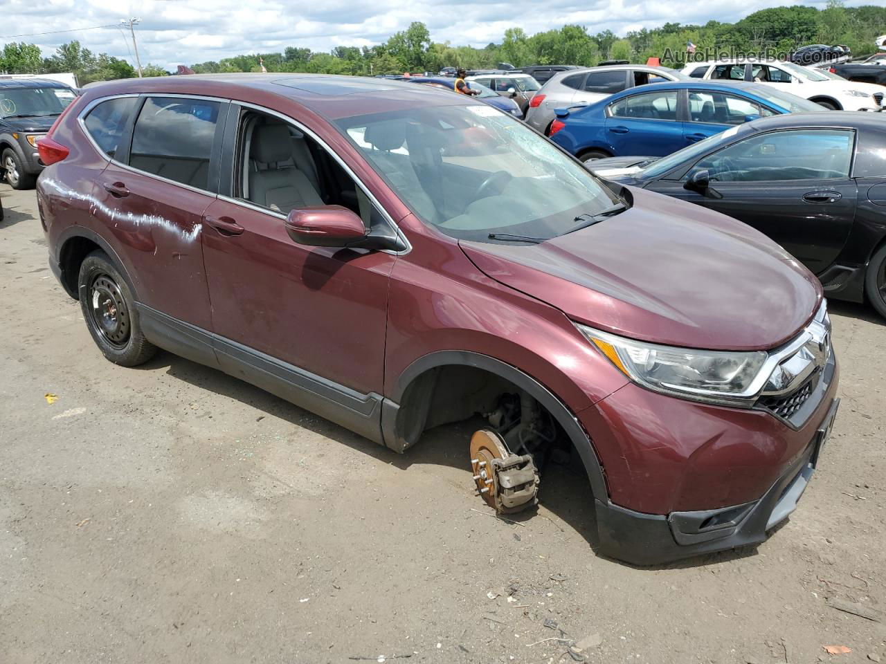 2017 Honda Cr-v Exl Maroon vin: 5J6RW2H87HL048708