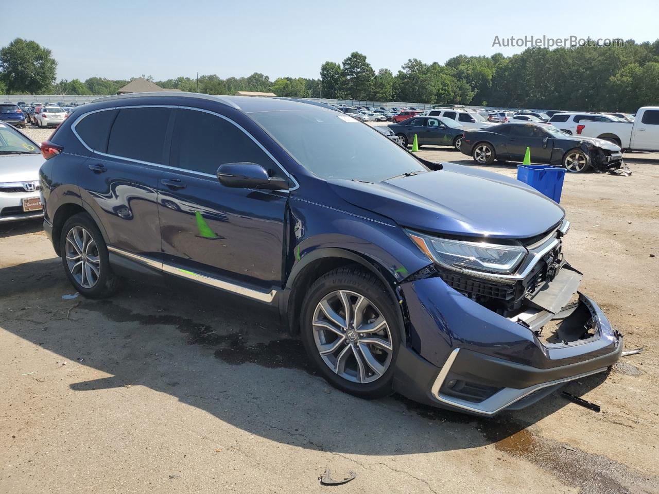 2020 Honda Cr-v Touring Blue vin: 5J6RW2H91LL008125