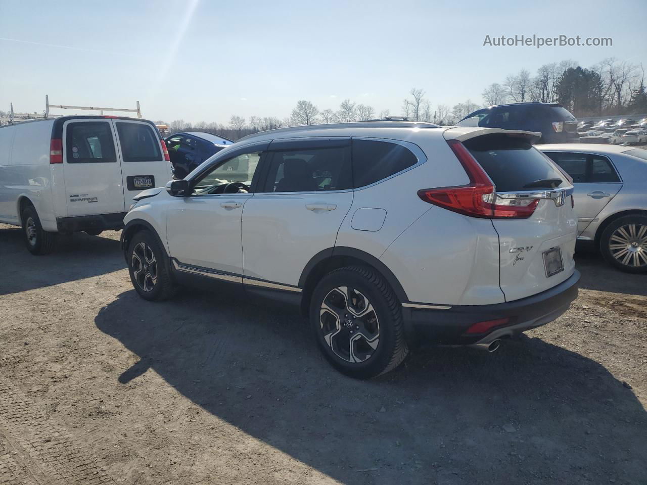 2017 Honda Cr-v Touring White vin: 5J6RW2H93HL001698