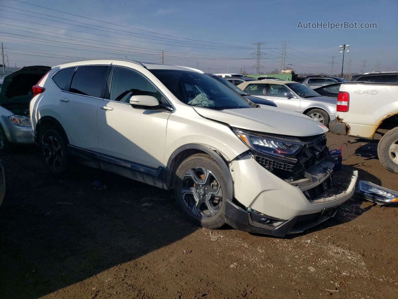 2018 Honda Cr-v Touring White vin: 5J6RW2H93JL020046