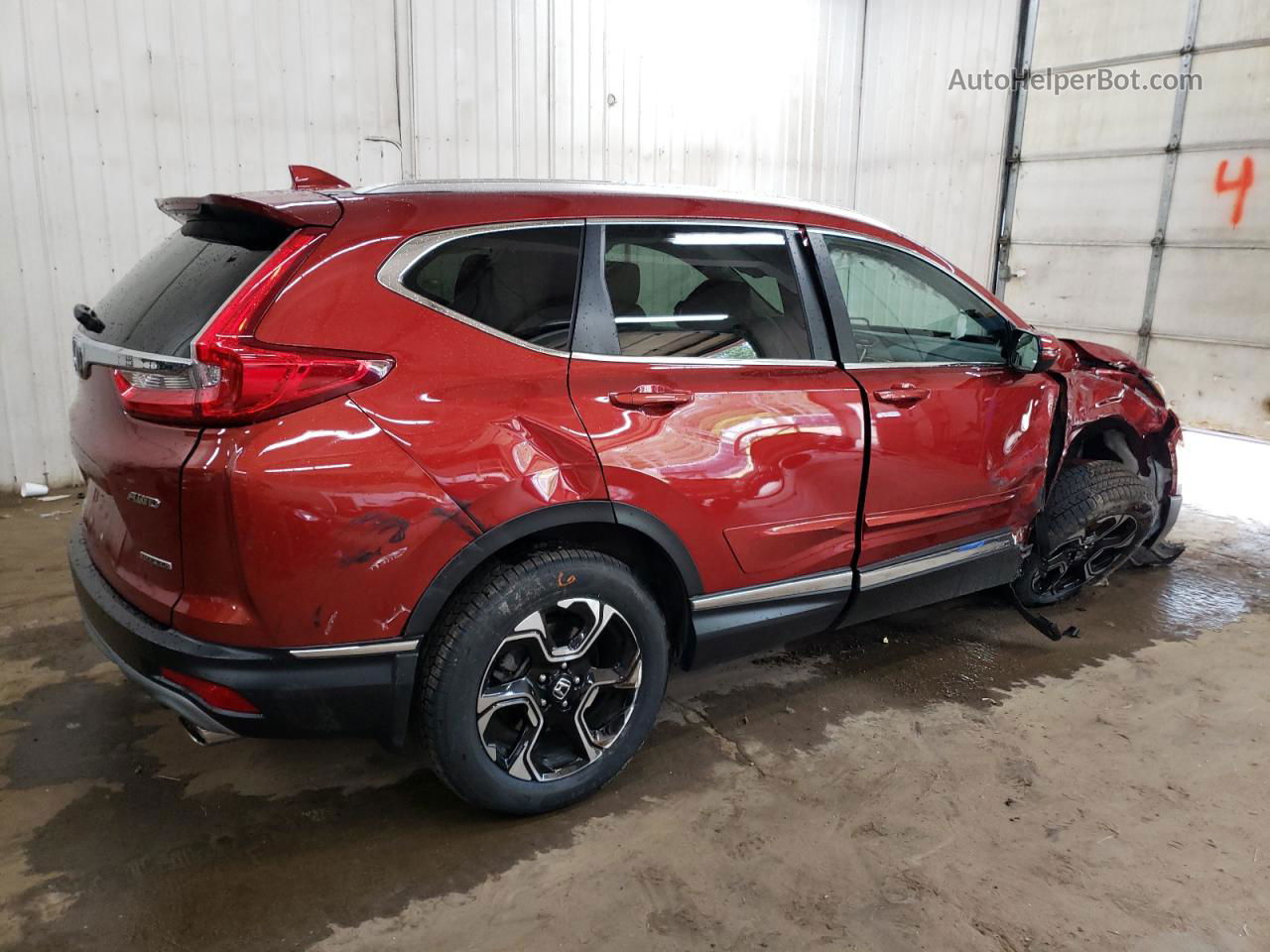 2017 Honda Cr-v Touring Red vin: 5J6RW2H94HL051817