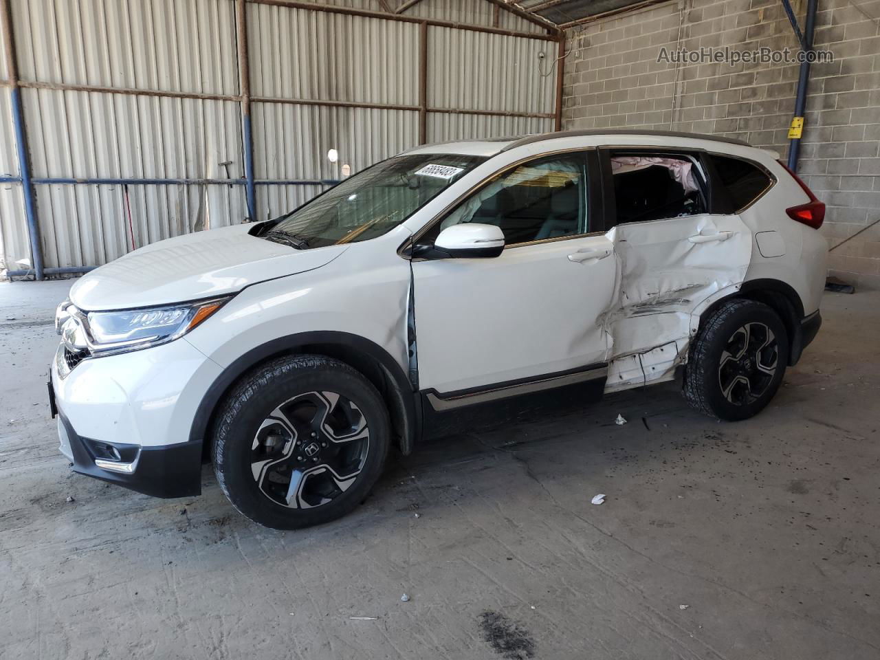 2017 Honda Cr-v Touring White vin: 5J6RW2H96HL044528