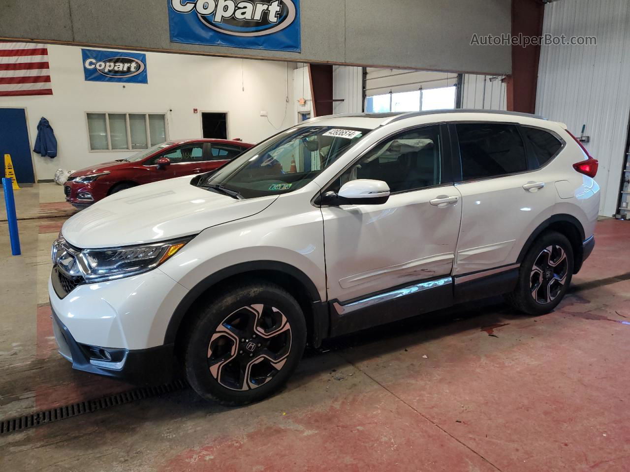 2017 Honda Cr-v Touring White vin: 5J6RW2H96HL068151