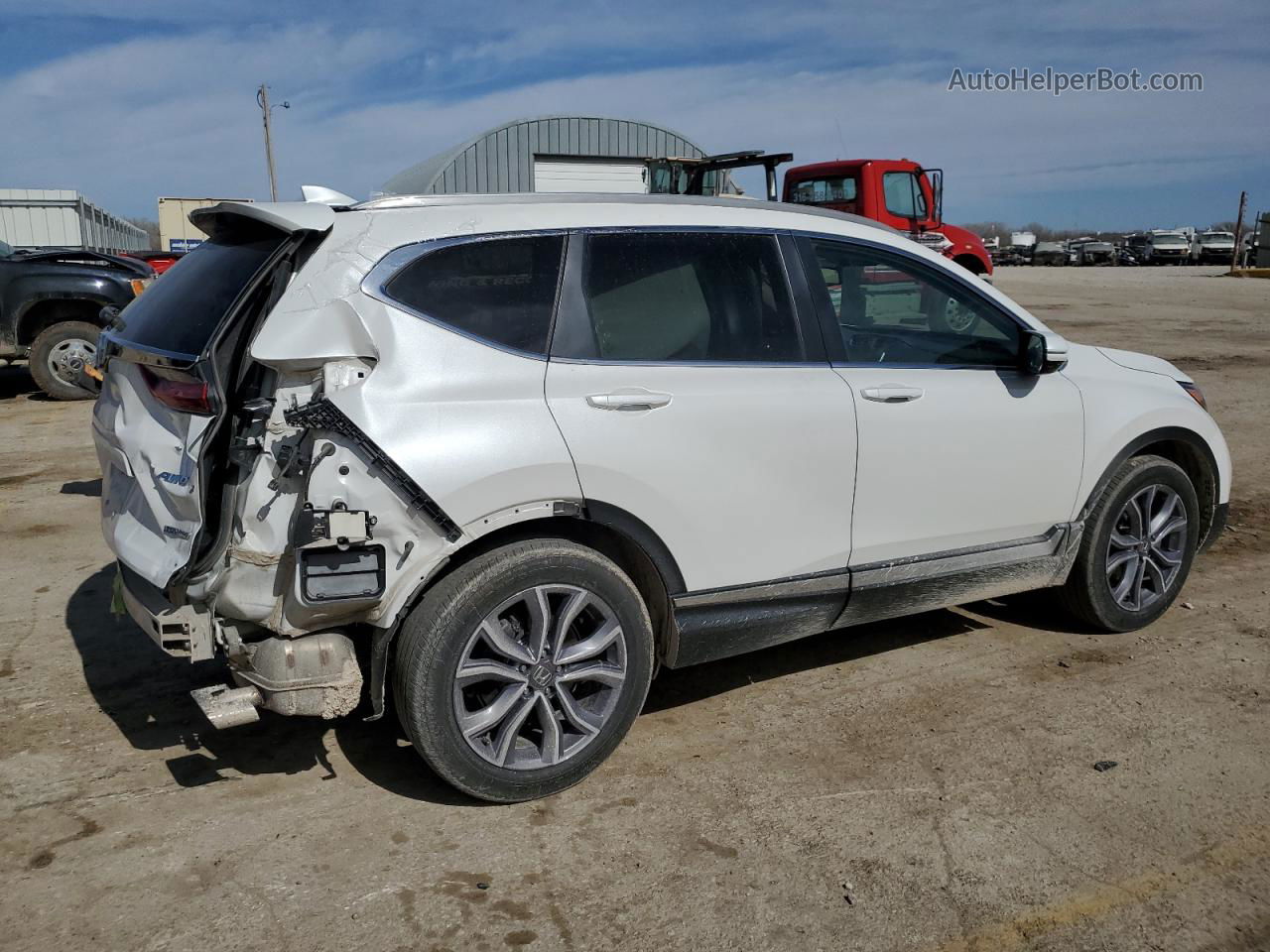 2020 Honda Cr-v Touring White vin: 5J6RW2H97LL007075