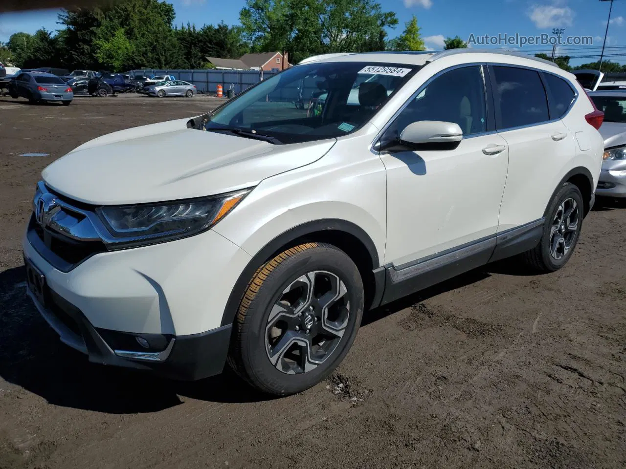 2017 Honda Cr-v Touring White vin: 5J6RW2H98HL002104