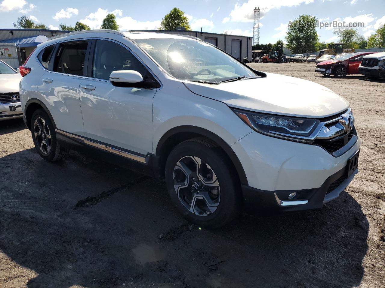 2017 Honda Cr-v Touring White vin: 5J6RW2H98HL002104