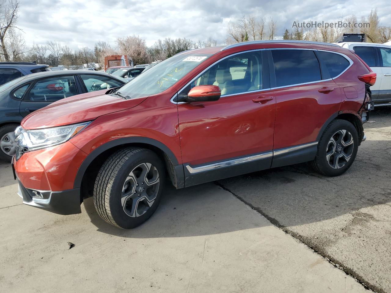 2019 Honda Cr-v Touring Red vin: 5J6RW2H98KL014230