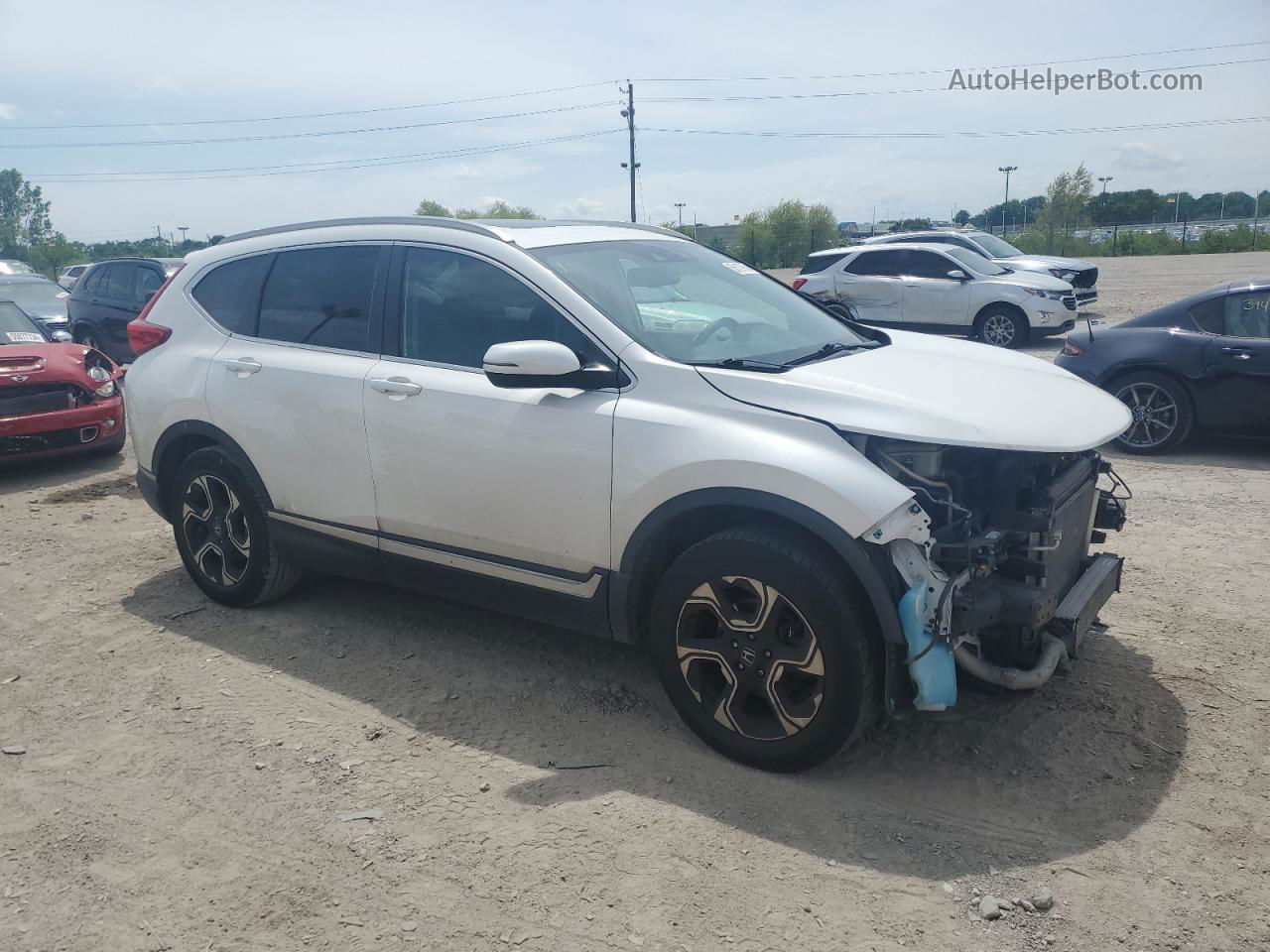 2019 Honda Cr-v Touring White vin: 5J6RW2H99KL023809