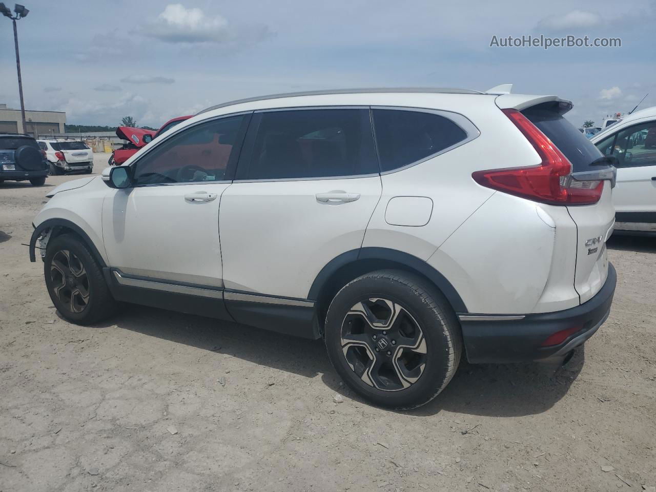 2019 Honda Cr-v Touring White vin: 5J6RW2H99KL023809