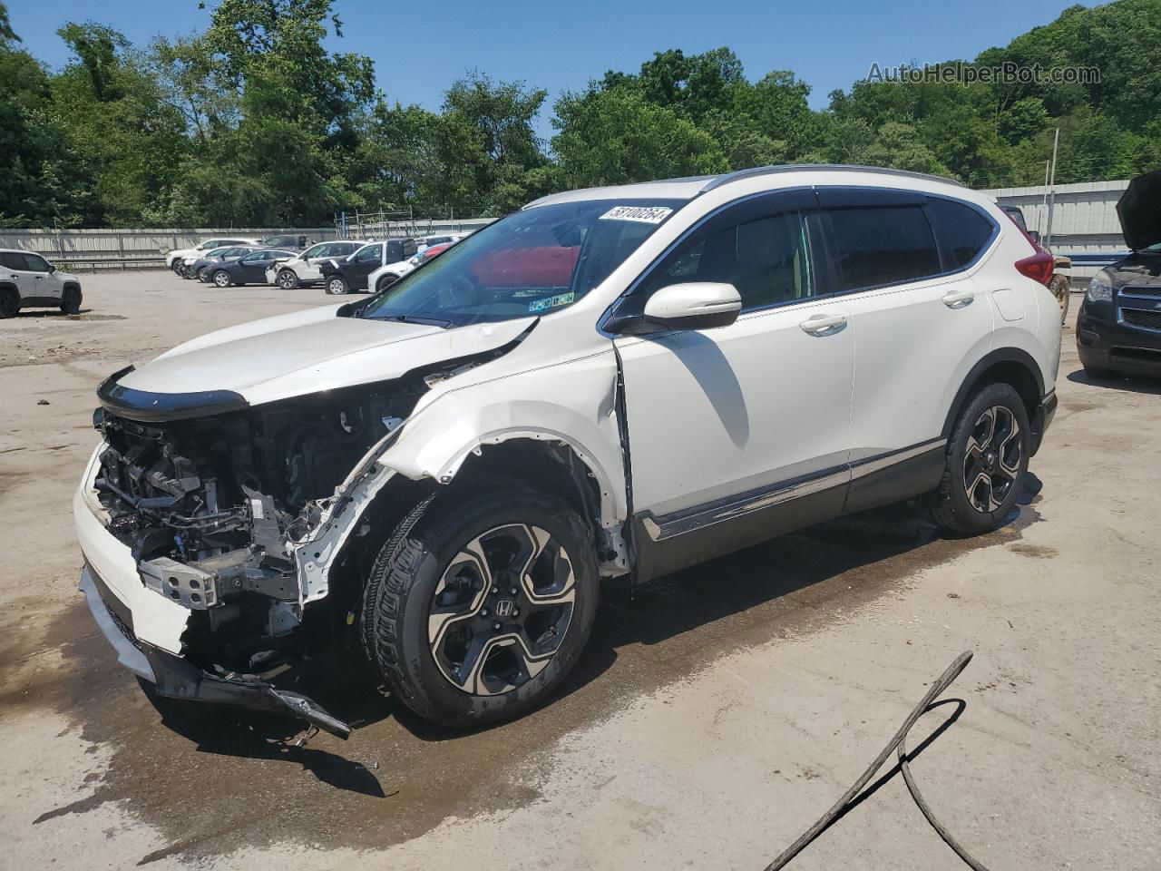 2017 Honda Cr-v Touring White vin: 5J6RW2H9XHL003738