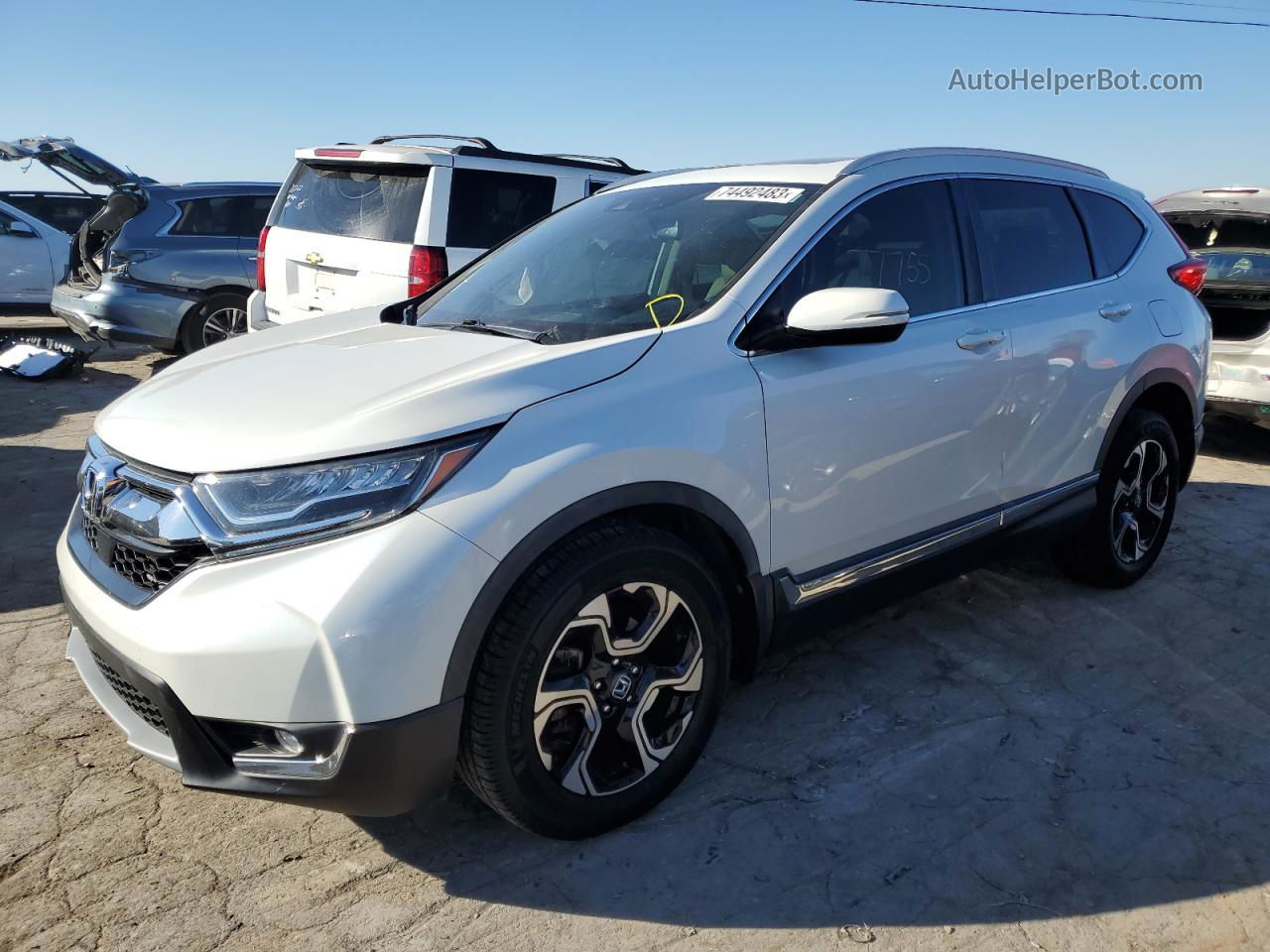 2017 Honda Cr-v Touring White vin: 5J6RW2H9XHL042085