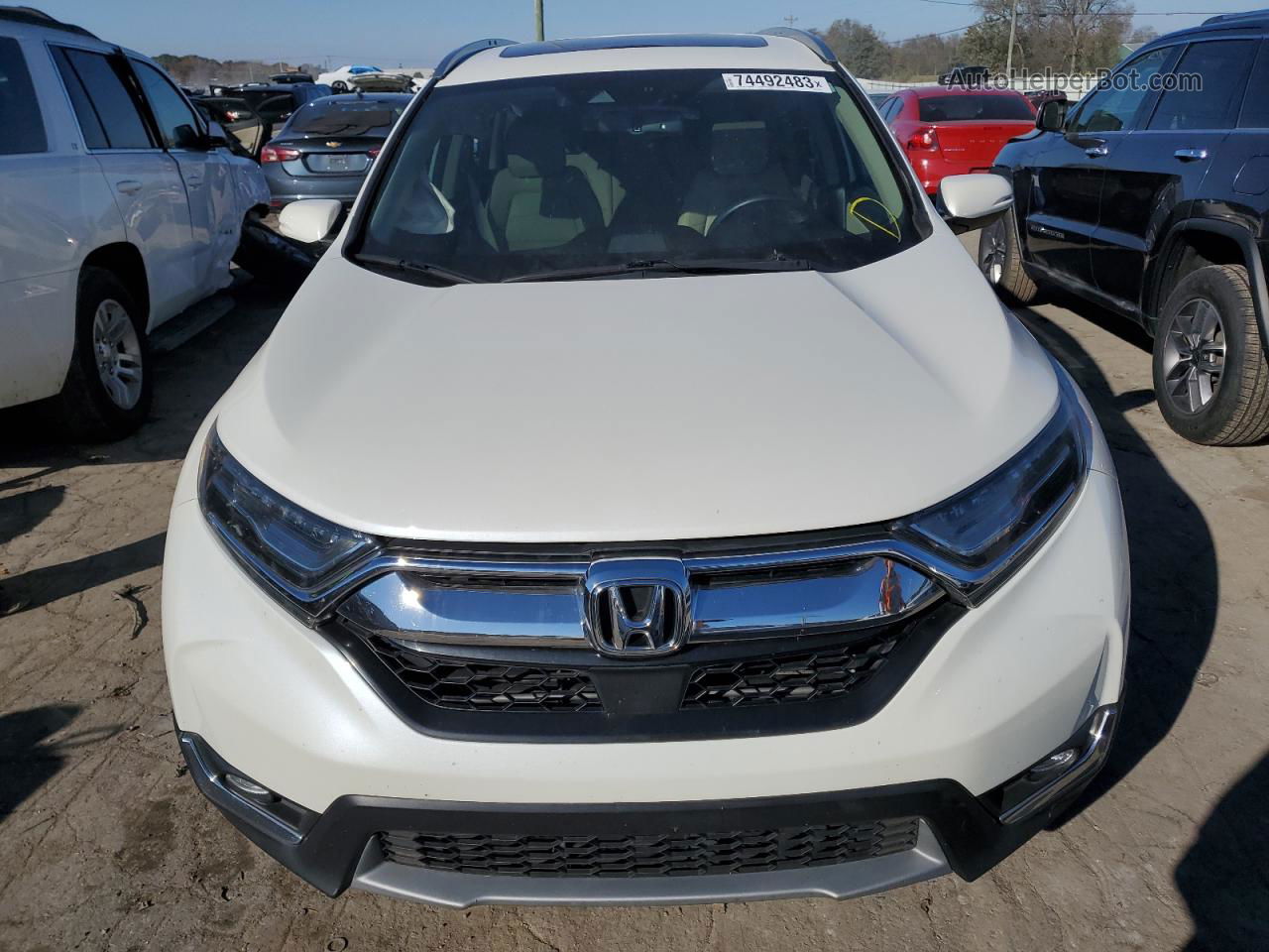 2017 Honda Cr-v Touring White vin: 5J6RW2H9XHL042085