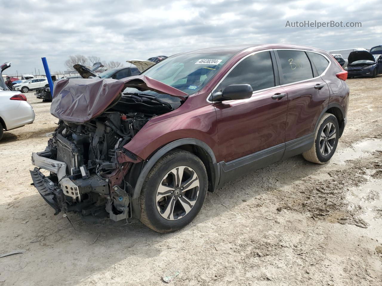 2017 Honda Cr-v Lx Burgundy vin: 5J6RW5H38HL001533