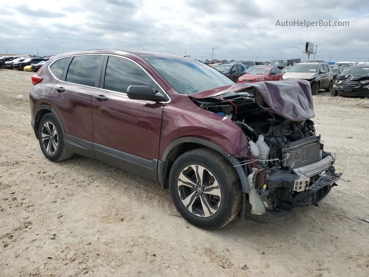 2017 Honda Cr-v Lx Burgundy vin: 5J6RW5H38HL001533