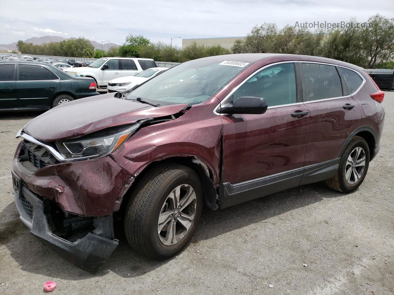 2019 Honda Cr-v Lx Burgundy vin: 5J6RW5H39KL003525