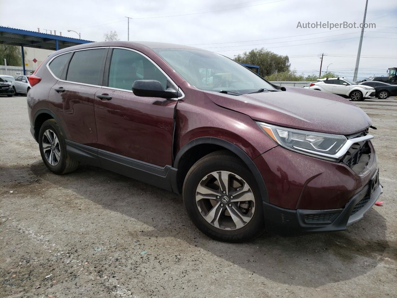 2019 Honda Cr-v Lx Burgundy vin: 5J6RW5H39KL003525