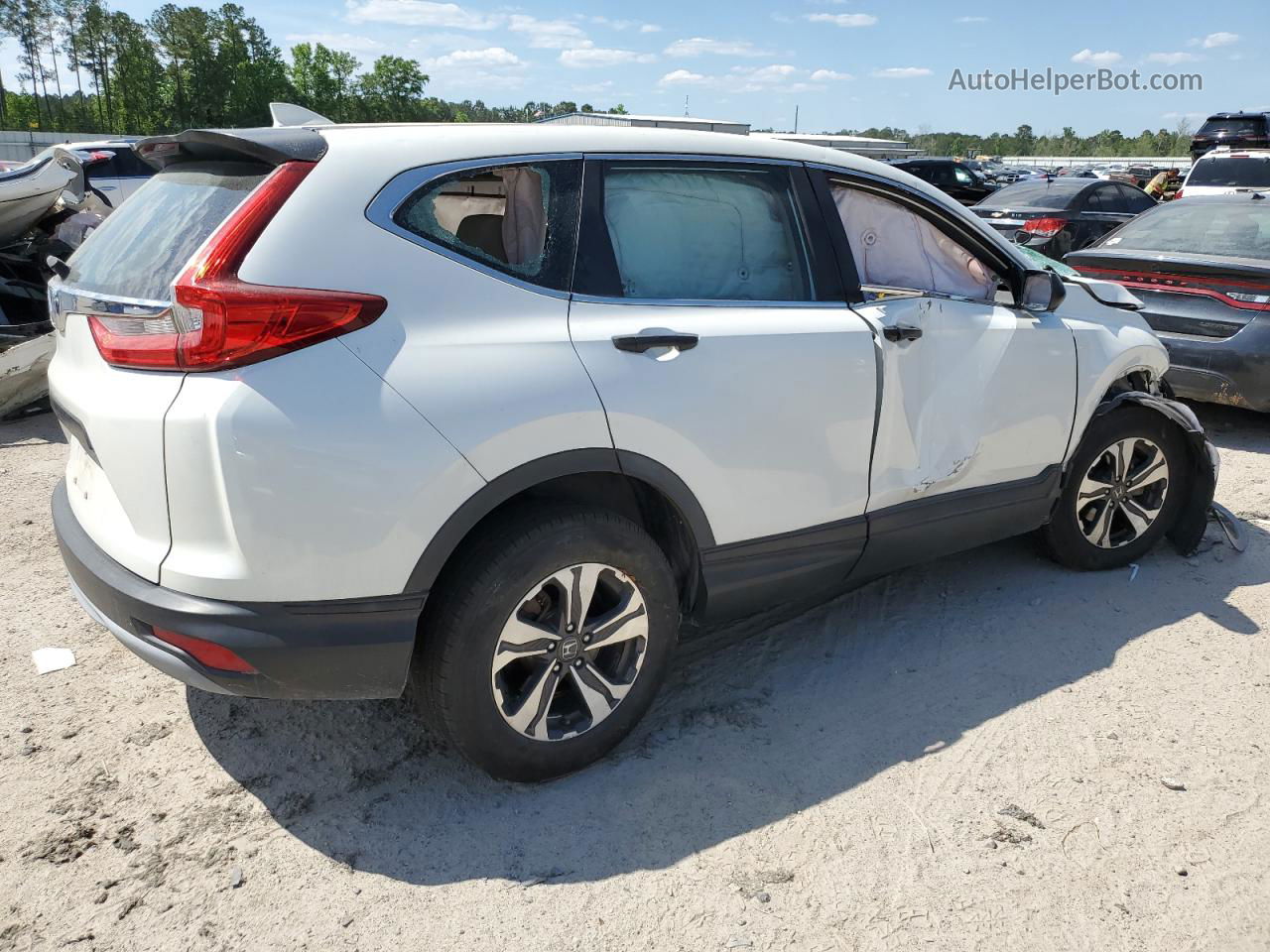 2017 Honda Cr-v Lx White vin: 5J6RW5H3XHL005048