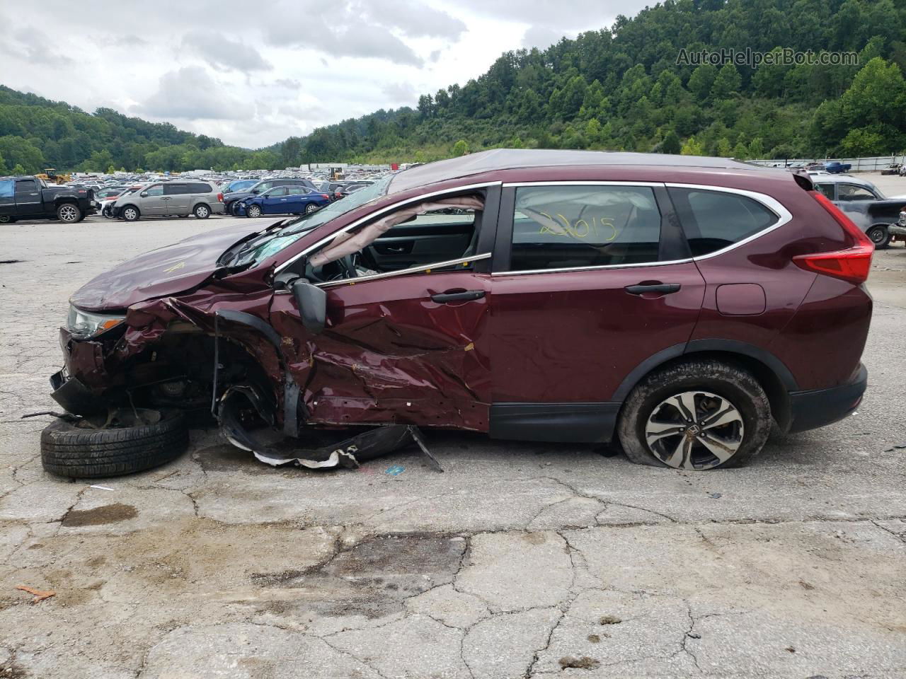 2017 Honda Cr-v Lx Maroon vin: 5J6RW6H35HL004220