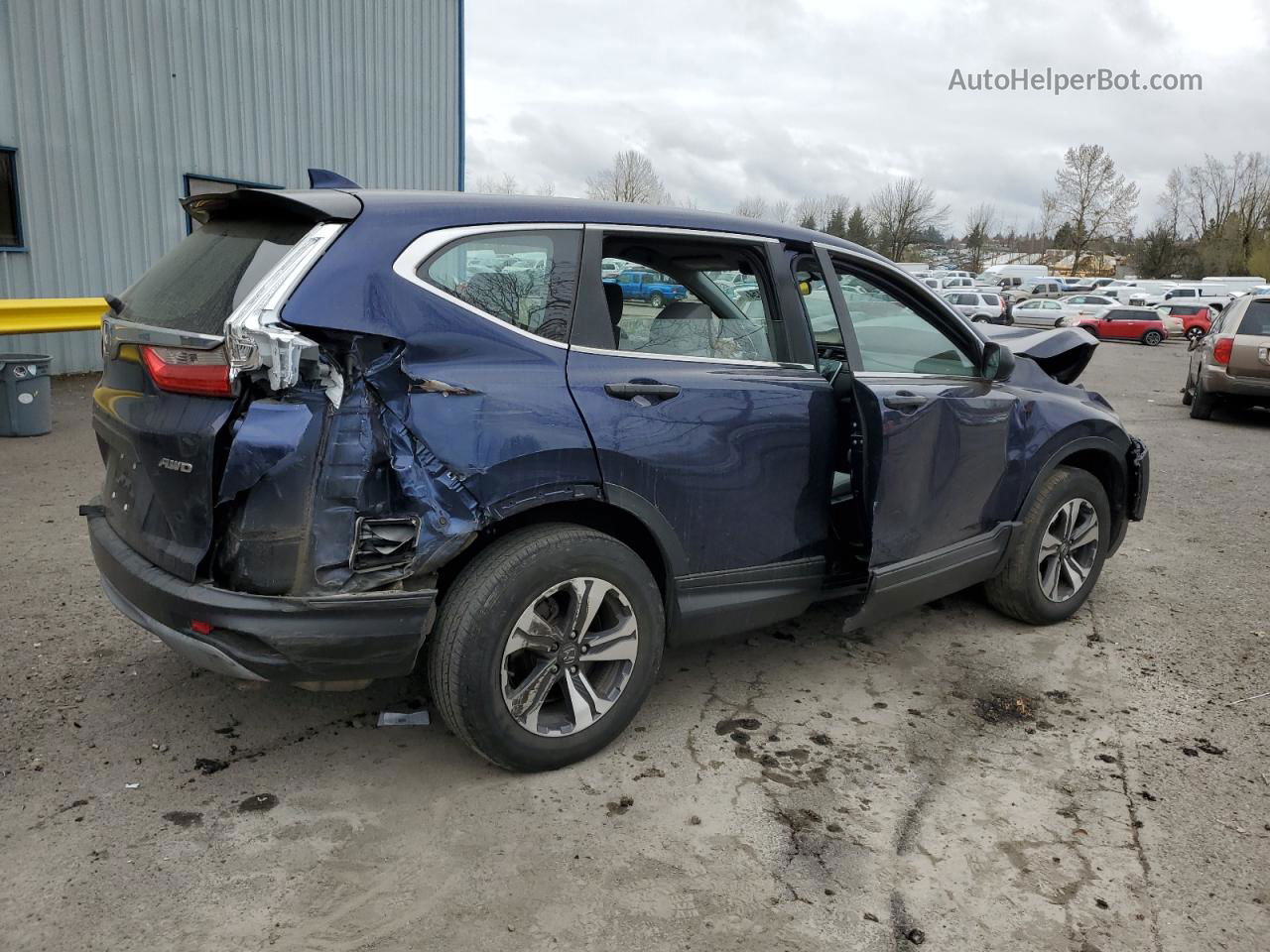 2019 Honda Cr-v Lx Blue vin: 5J6RW6H35KL000997