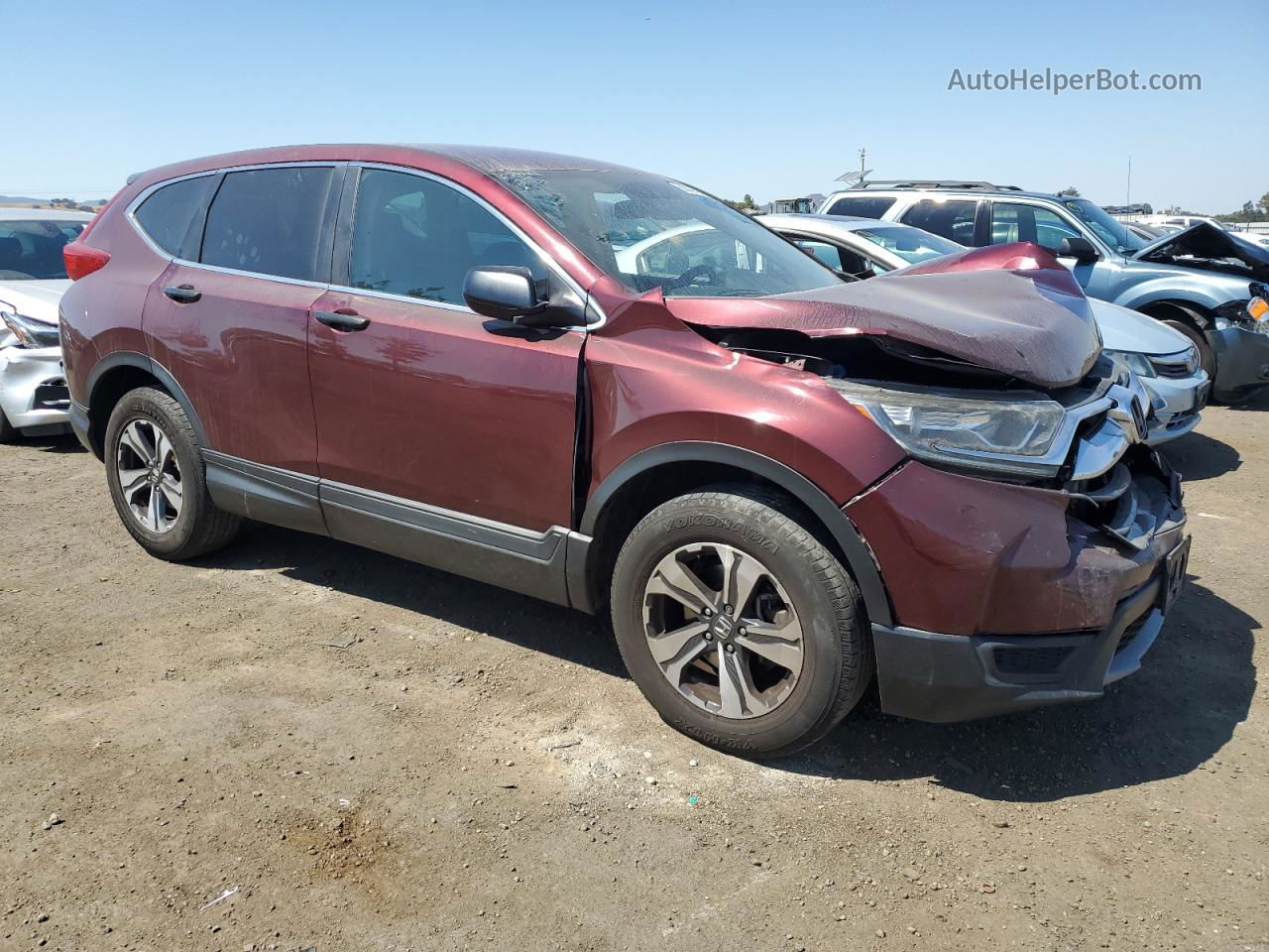 2019 Honda Cr-v Lx Burgundy vin: 5J6RW6H37KL000936