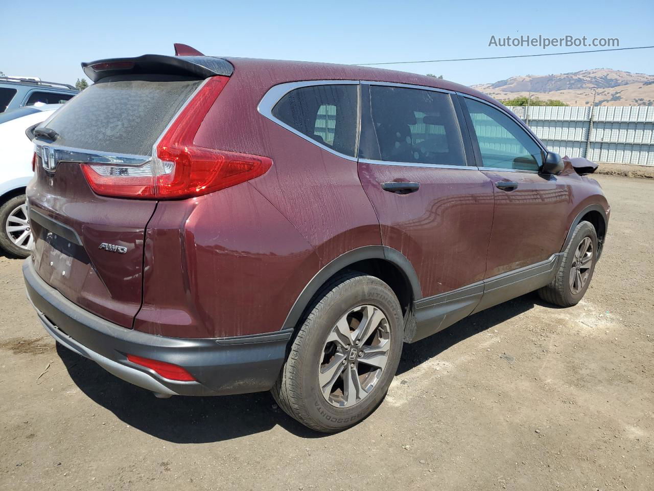 2019 Honda Cr-v Lx Burgundy vin: 5J6RW6H37KL000936