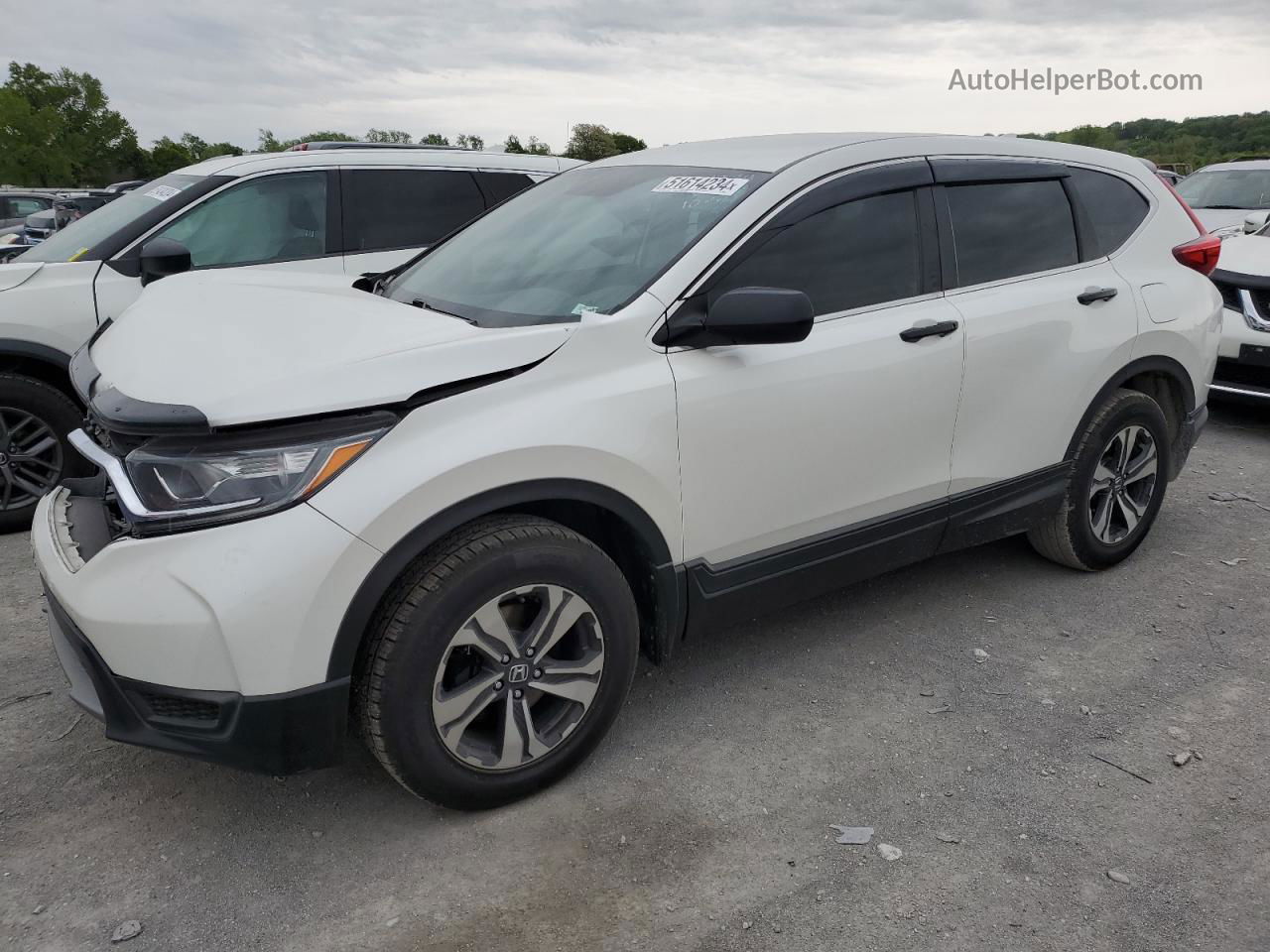 2018 Honda Cr-v Lx White vin: 5J6RW6H3XJL000928