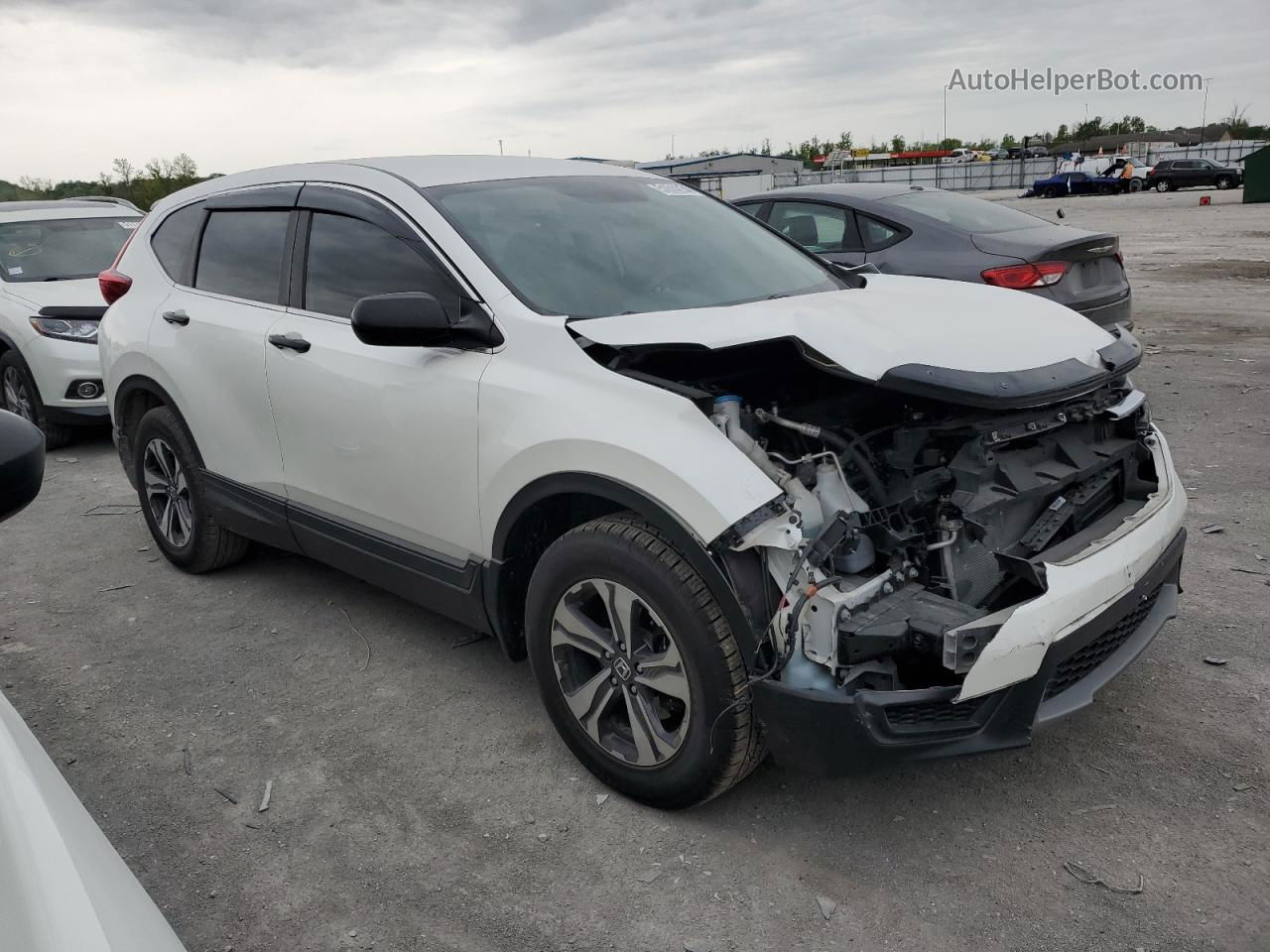 2018 Honda Cr-v Lx White vin: 5J6RW6H3XJL000928