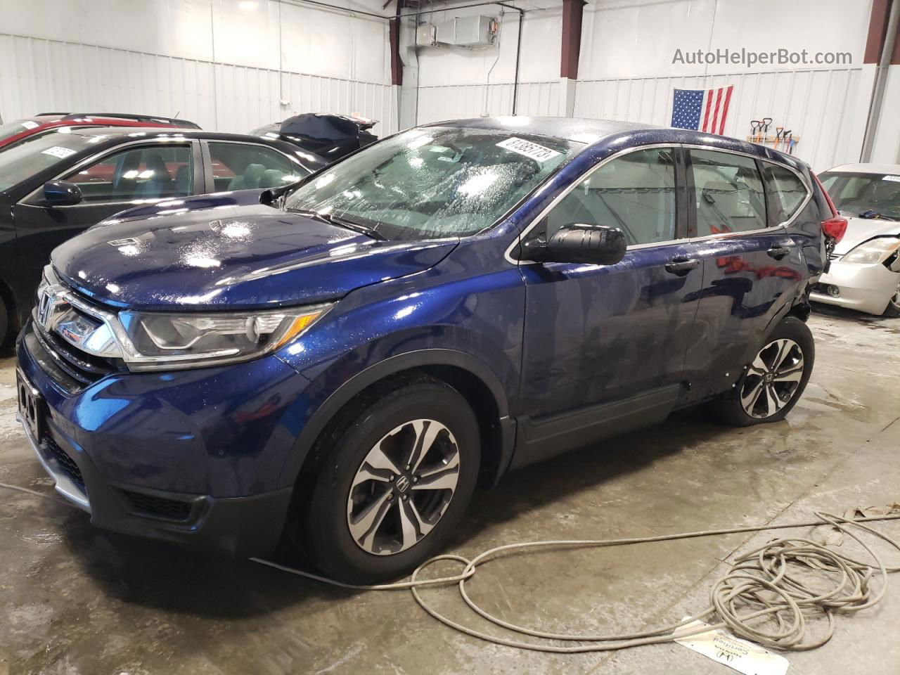 2018 Honda Cr-v Lx Blue vin: 5J6RW6H3XJL001352