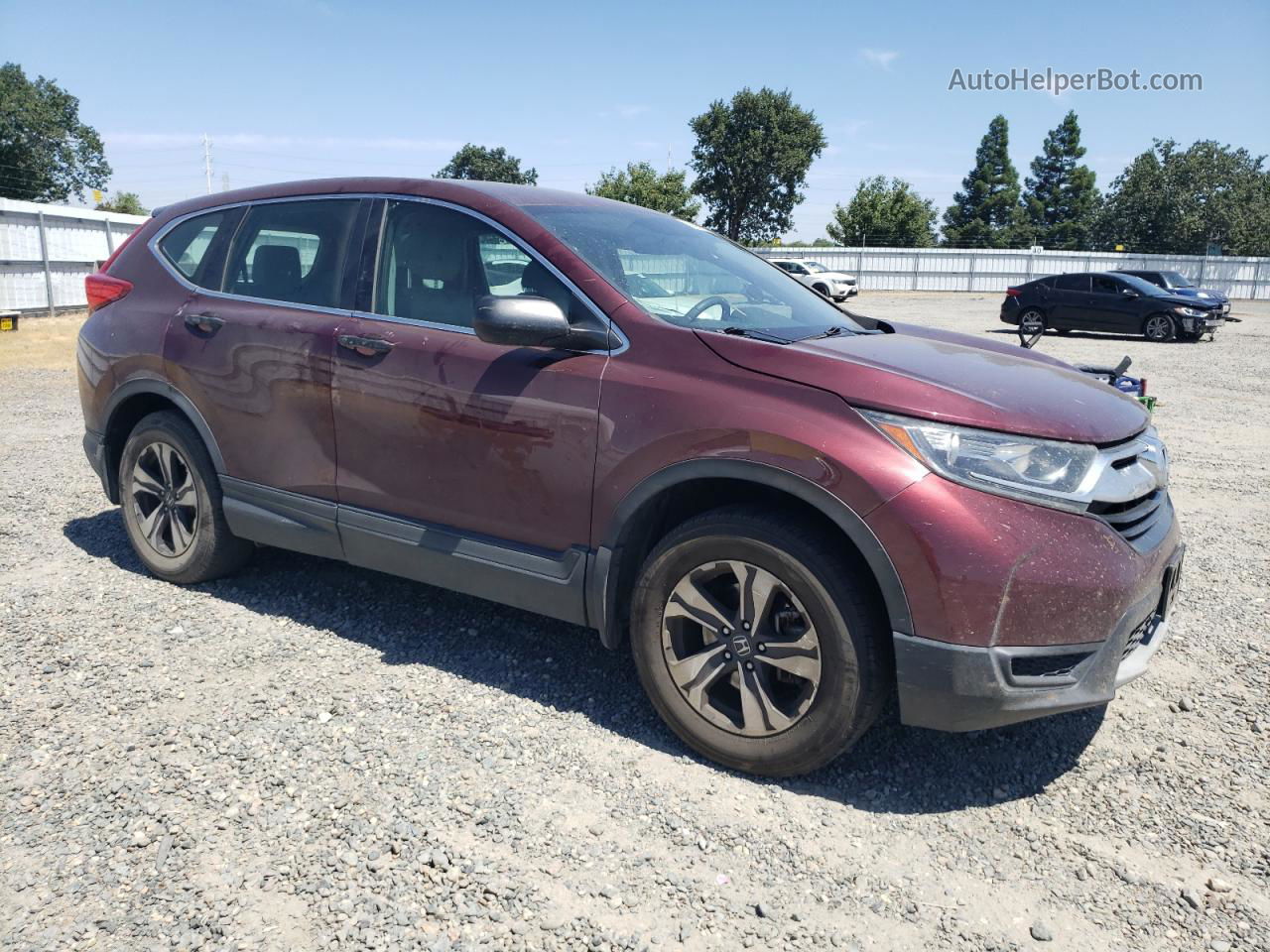 2018 Honda Cr-v Lx Burgundy vin: 5J6RW6H3XJL001657