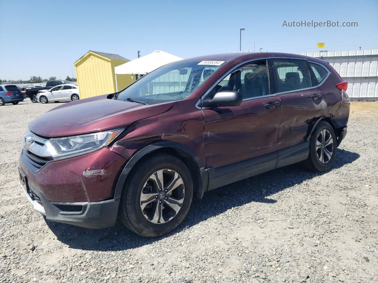 2018 Honda Cr-v Lx Burgundy vin: 5J6RW6H3XJL001657