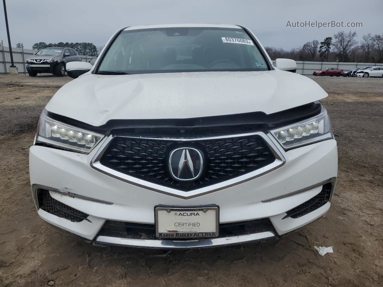 2020 Acura Mdx  White vin: 5J8YD4H30LL004843