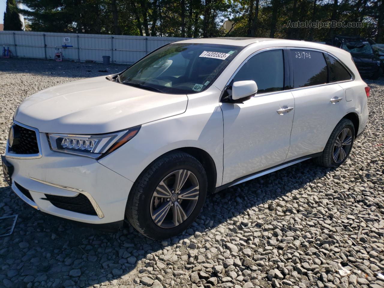 2020 Acura Mdx  White vin: 5J8YD4H39LL001519