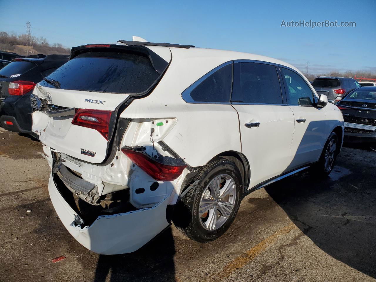 2020 Acura Mdx  White vin: 5J8YD4H3XLL054391