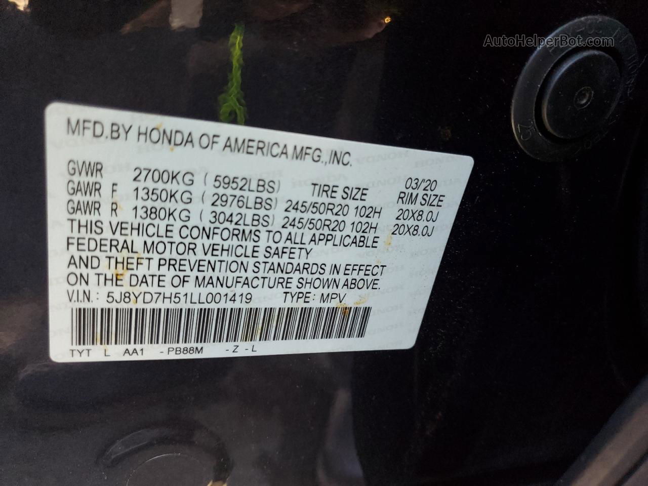 2020 Acura Mdx Sport Hybrid Technology Серый vin: 5J8YD7H51LL001419