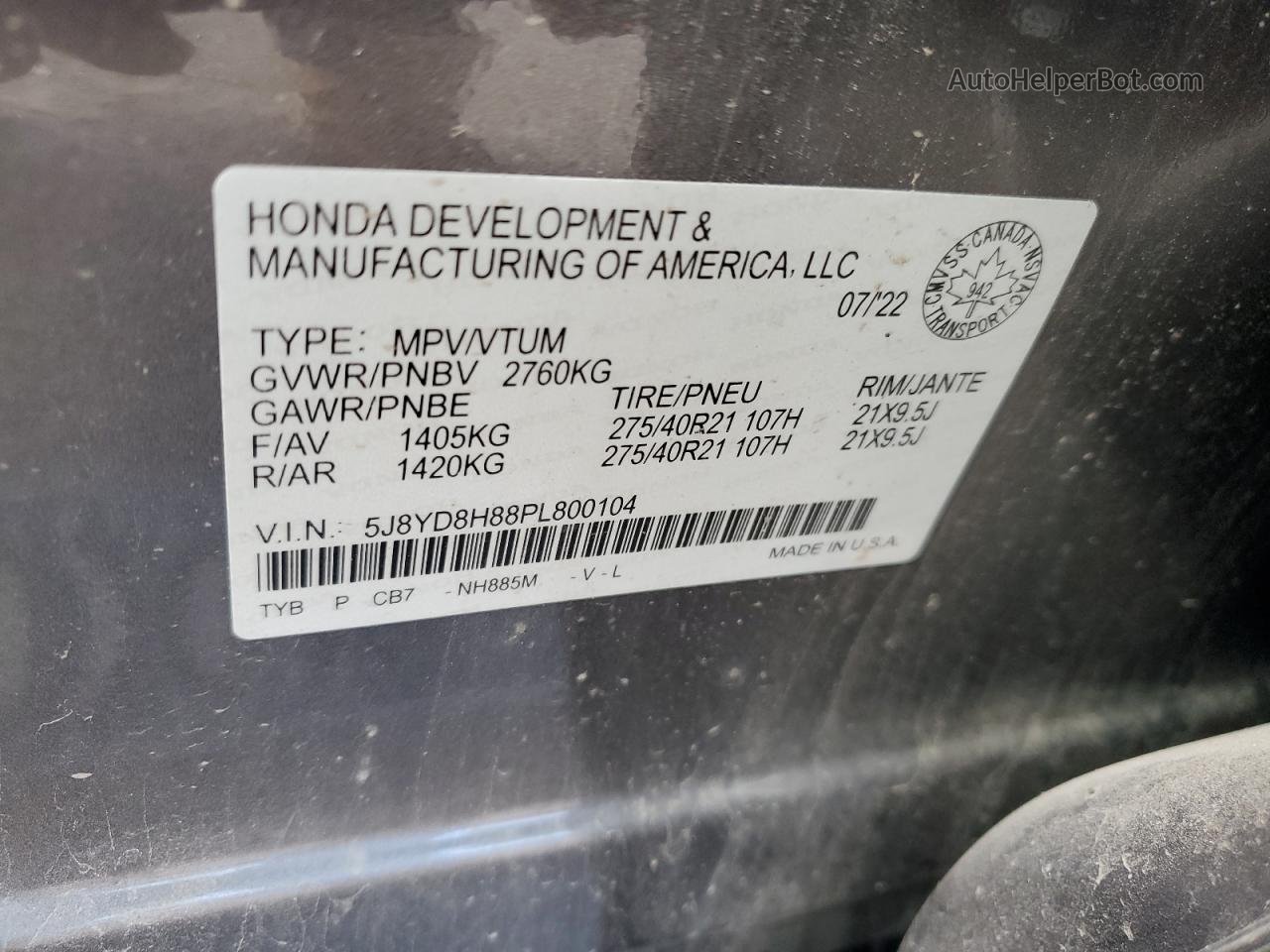 2023 Acura Mdx Type S Advance Серый vin: 5J8YD8H88PL800104