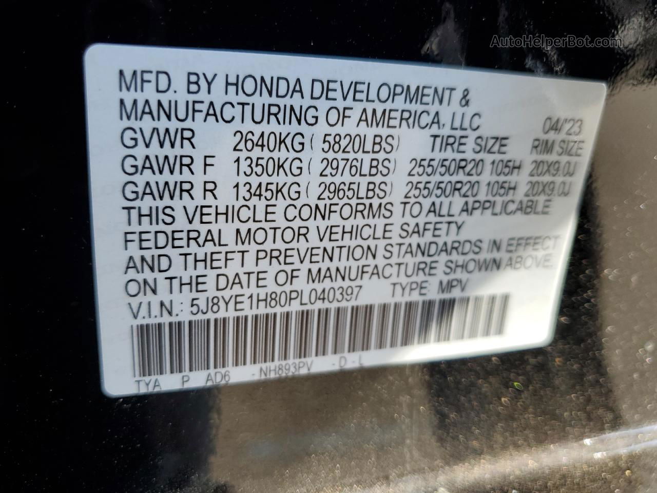 2023 Acura Mdx Advance Черный vin: 5J8YE1H80PL040397