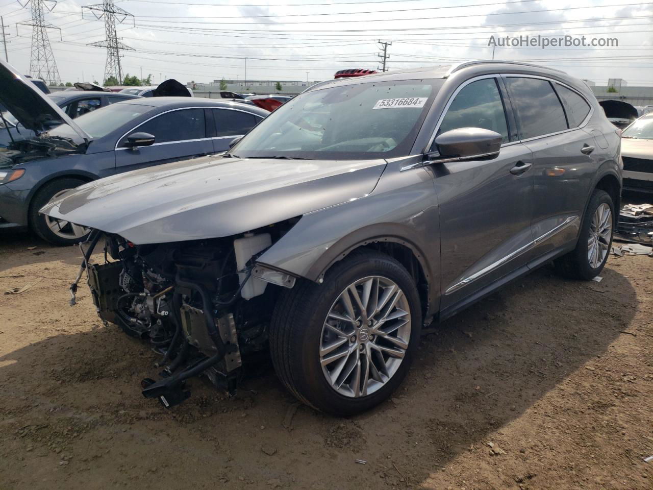 2023 Acura Mdx Advance Серый vin: 5J8YE1H85PL032232