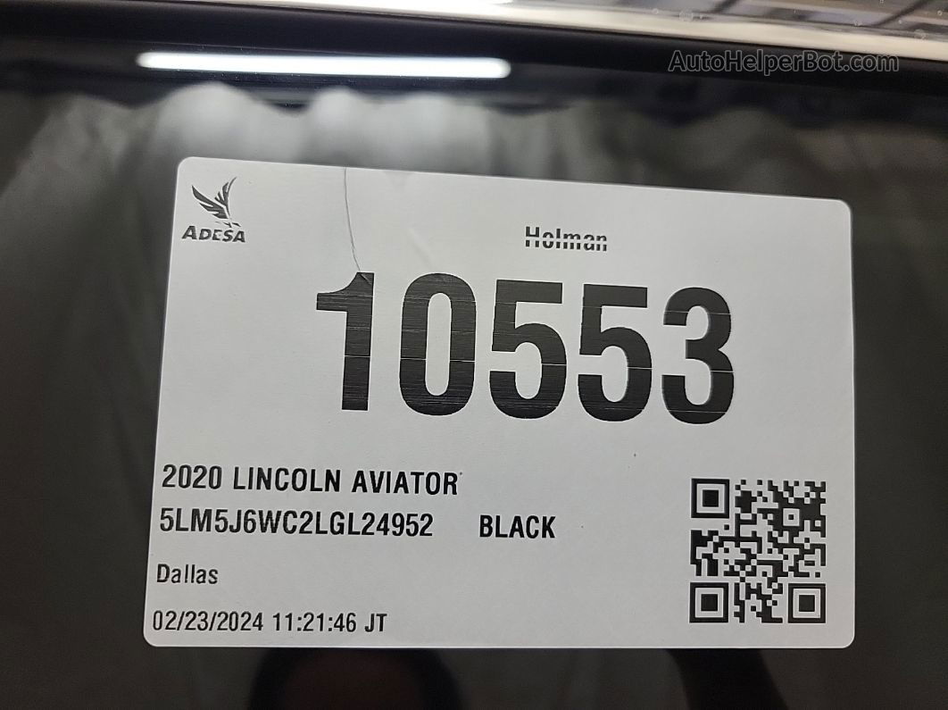 2020 Lincoln Aviator   vin: 5LM5J6WC2LGL24952