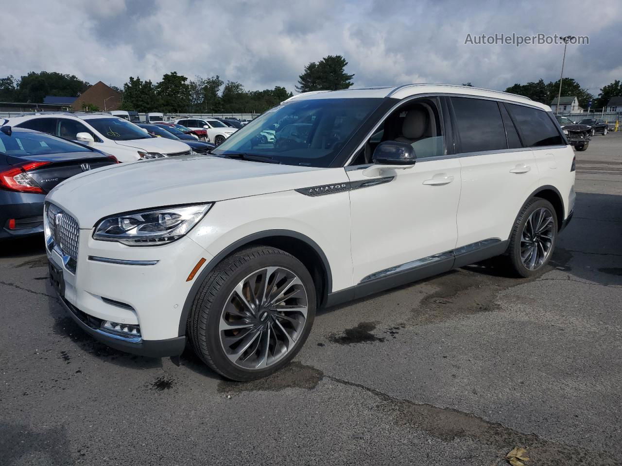 2020 Lincoln Aviator Reserve White vin: 5LM5J7XC7LGL21517